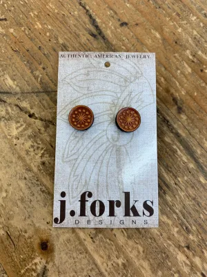 15811 Leather Stud Earrings
