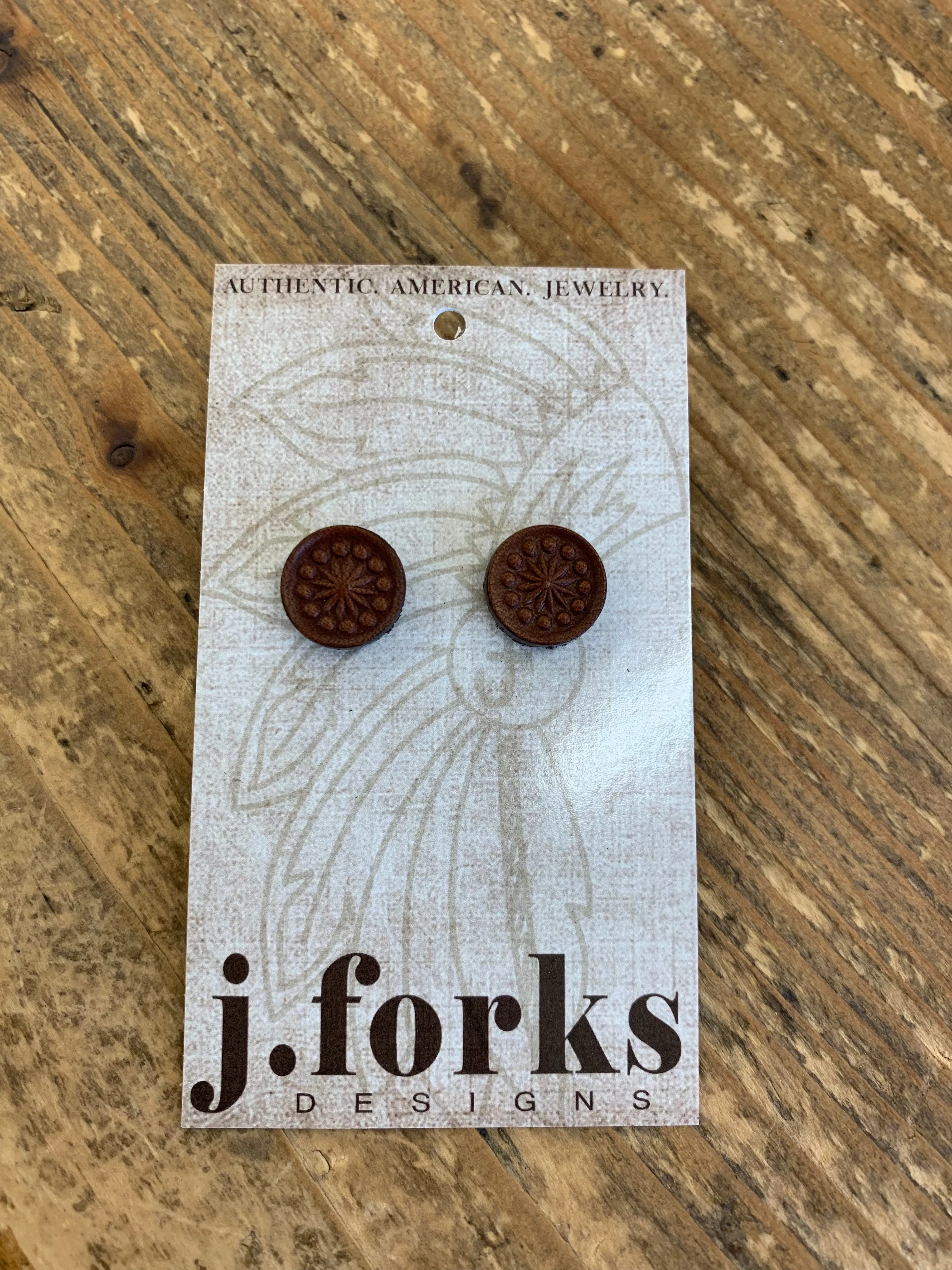 15811 Leather Stud Earrings