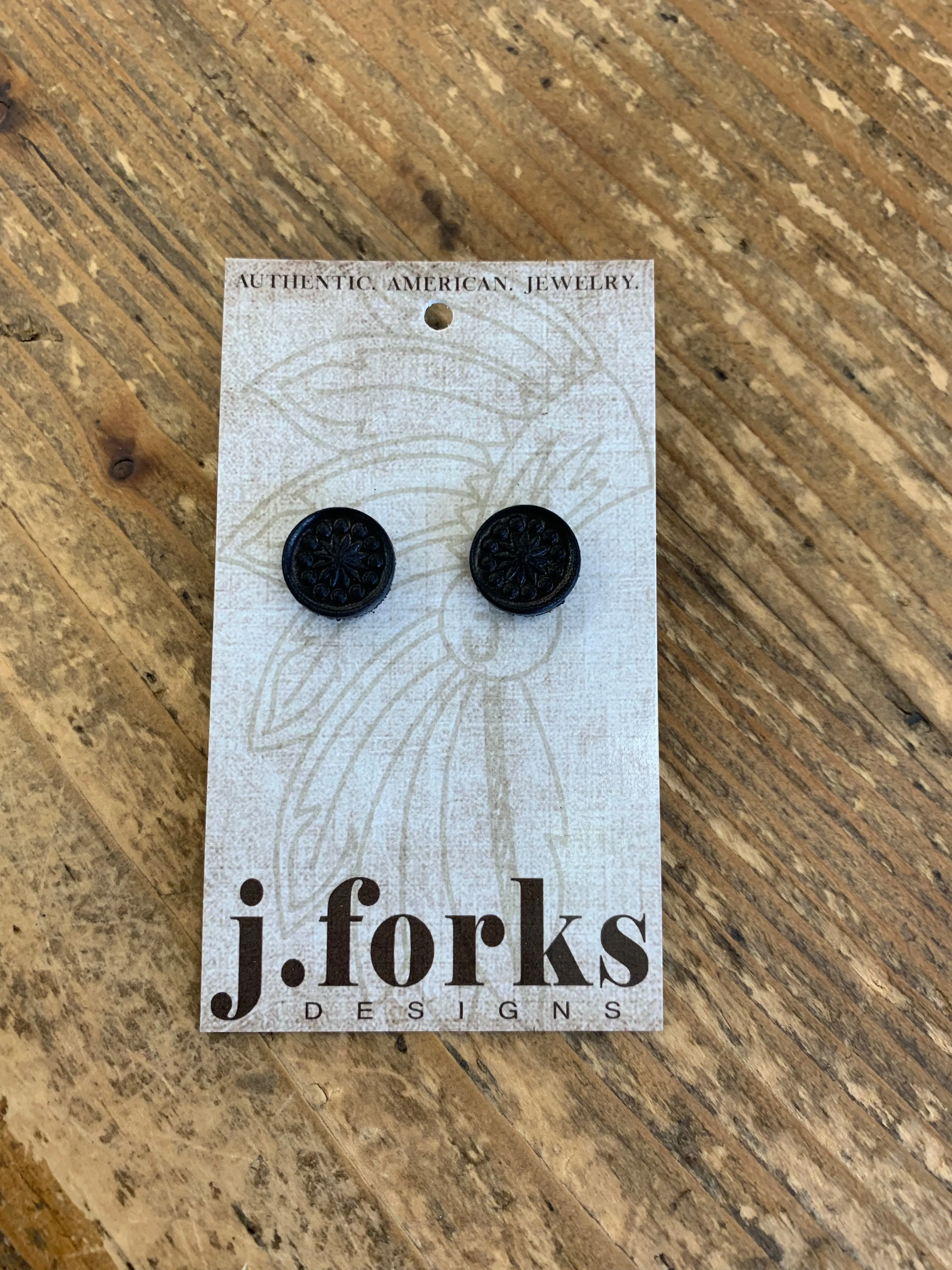 15811 Leather Stud Earrings