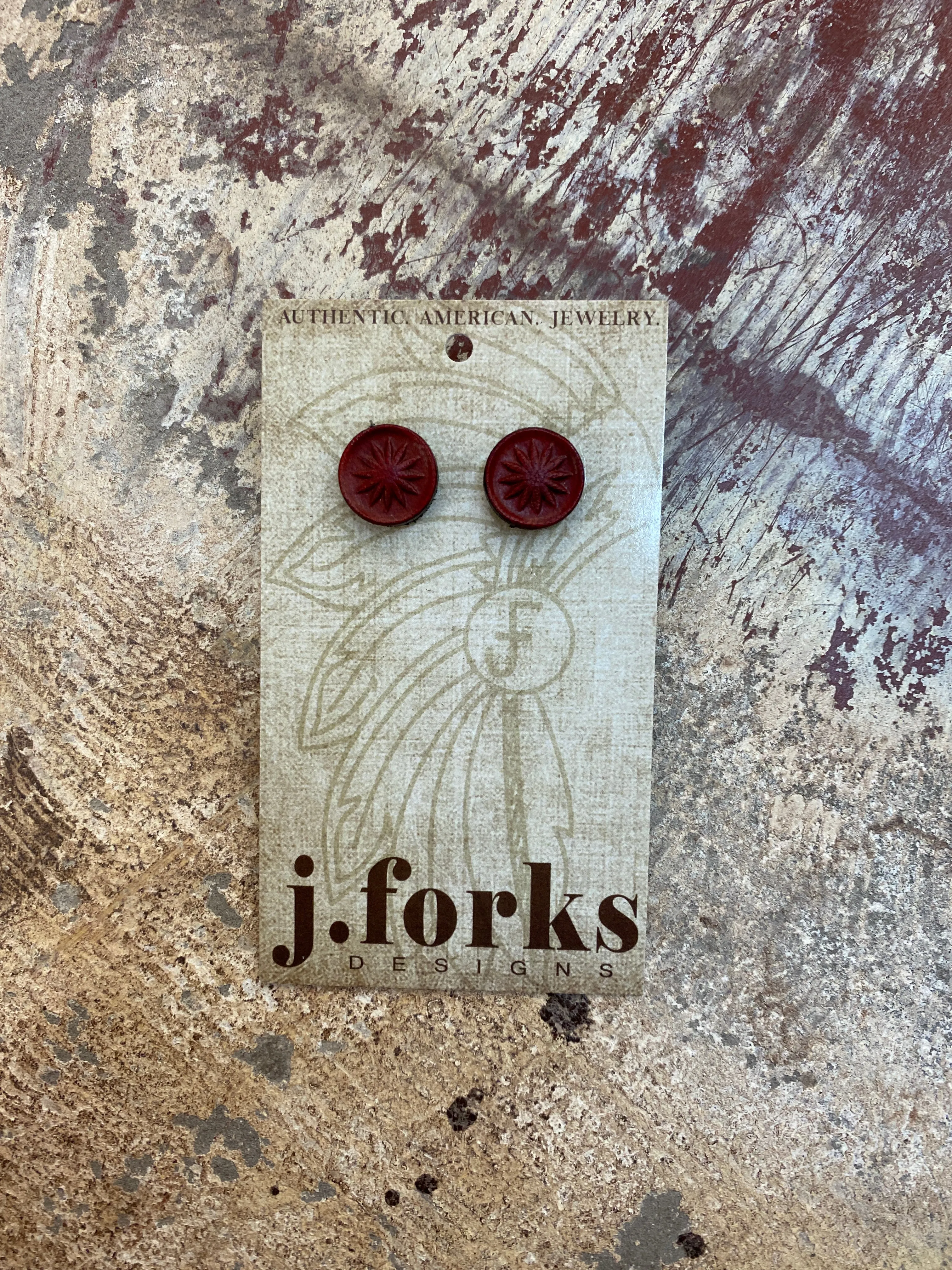 15811 Leather Stud Earrings