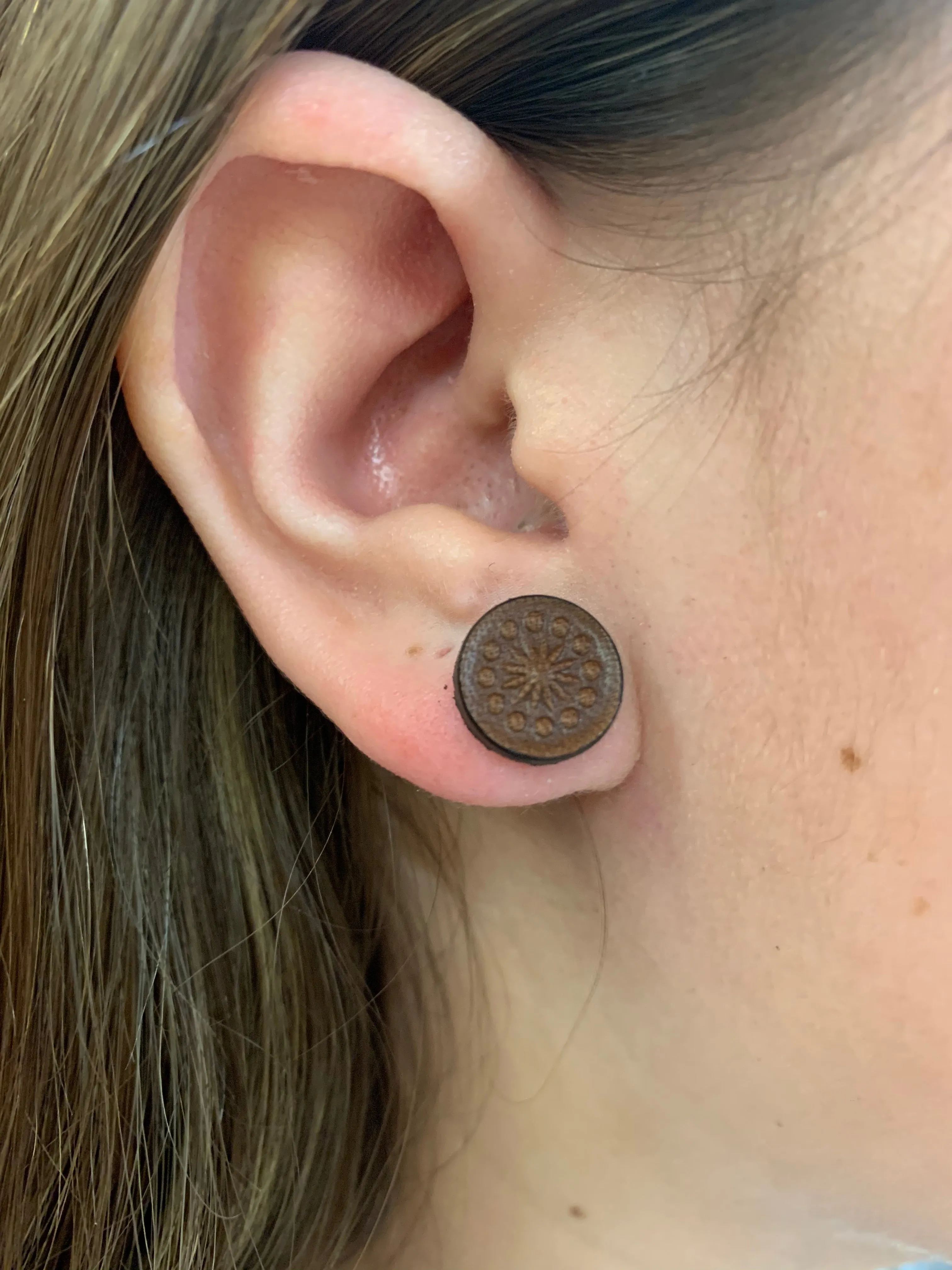 15811 Leather Stud Earrings