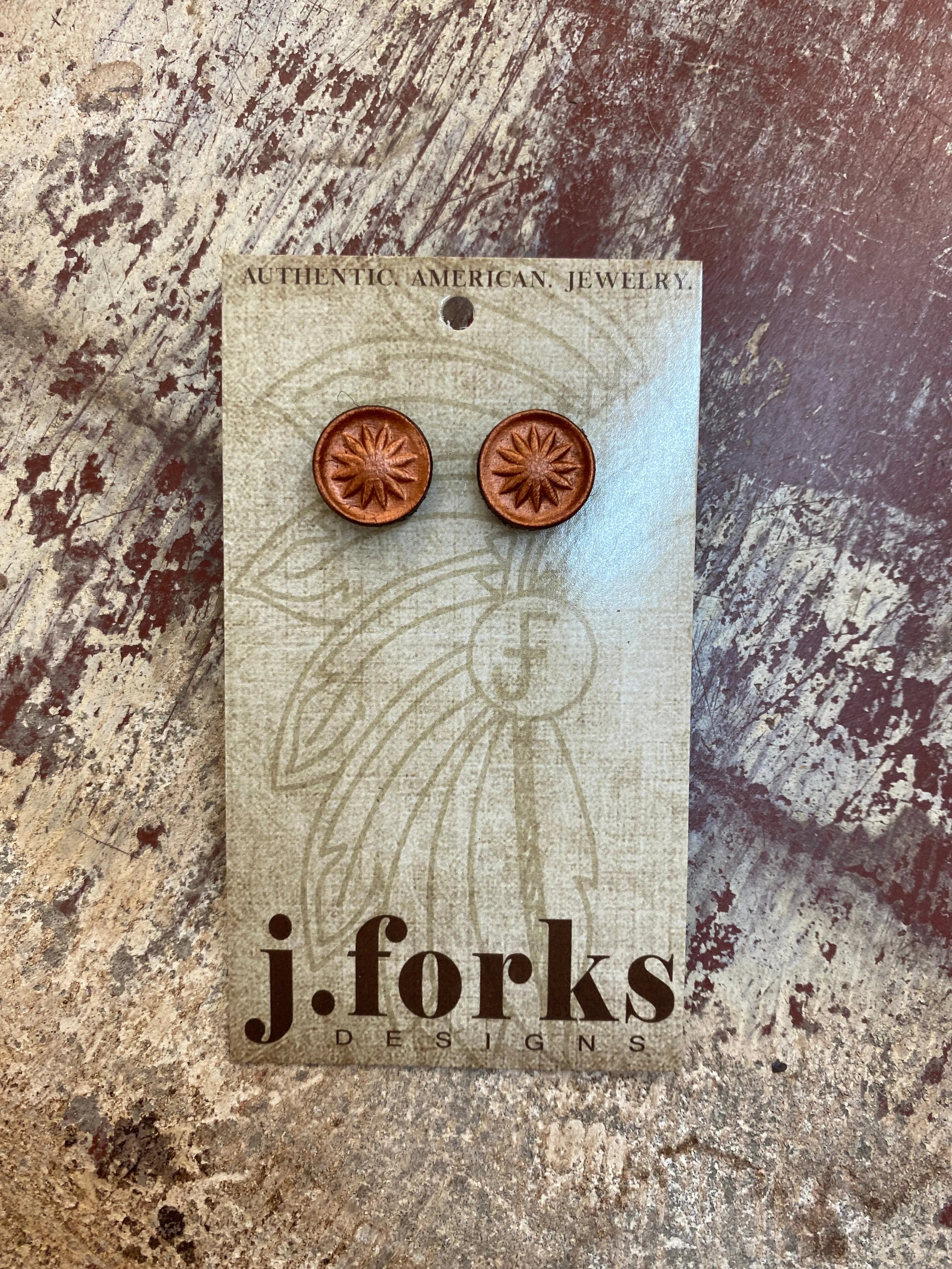 15811 Leather Stud Earrings