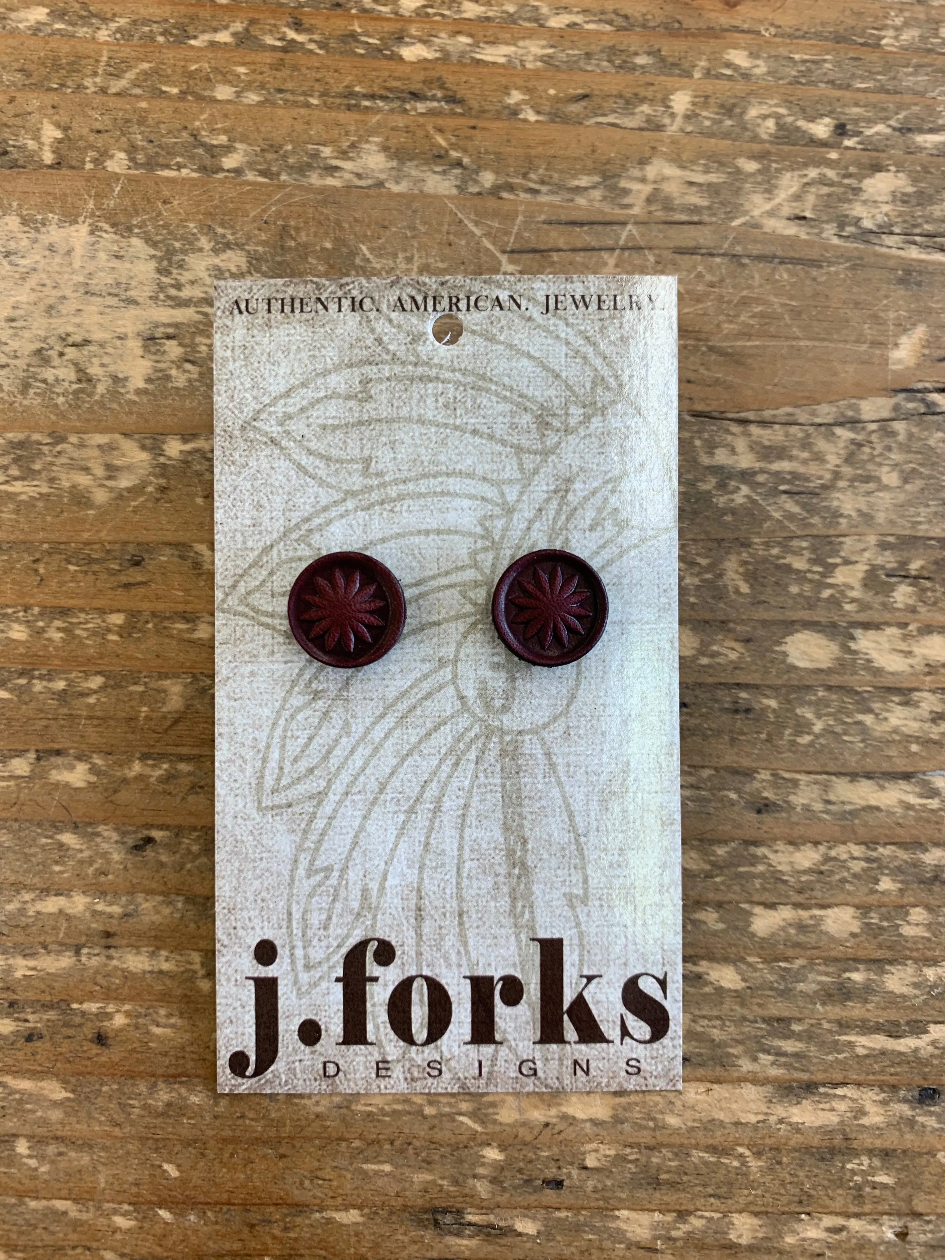 15811 Leather Stud Earrings