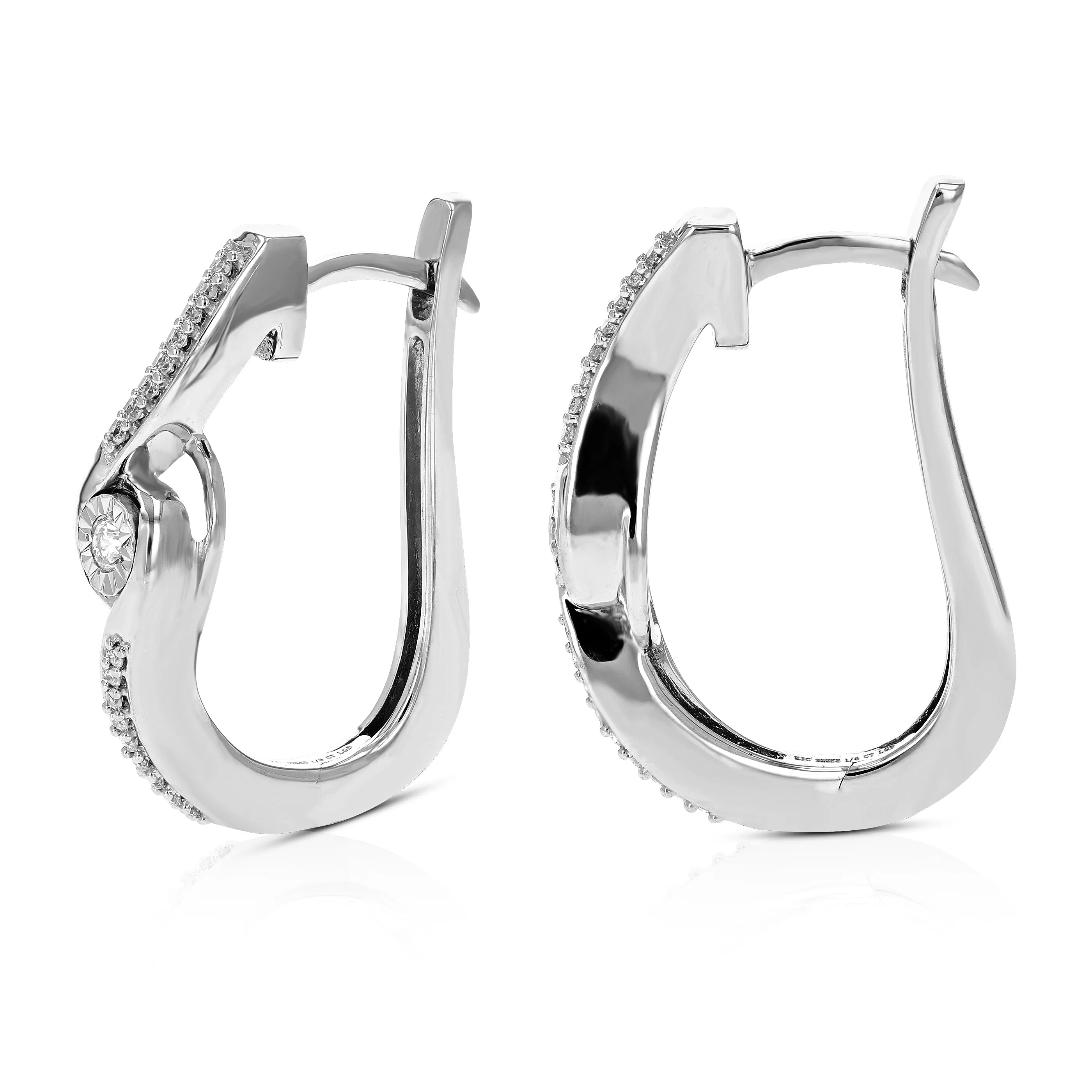 1/6 cttw Lab Grown Diamond Hoop Earrings in Sterling Silver