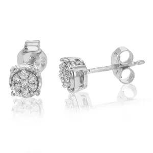 1/6 cttw Lab Grown Diamond Round Stud Earrings in Sterling Silver