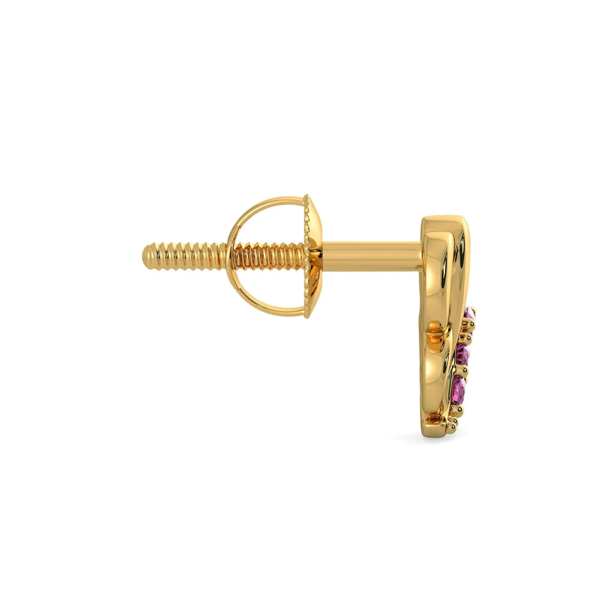 18k Solid Yellow Gold Handmade Pretty Butterfly Earrings, Butterfly Earrings, Gold Earrings, Sapphire Earrings