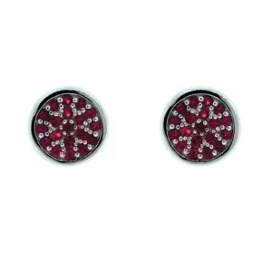 18k White Gold Ruby Earrings Redondo