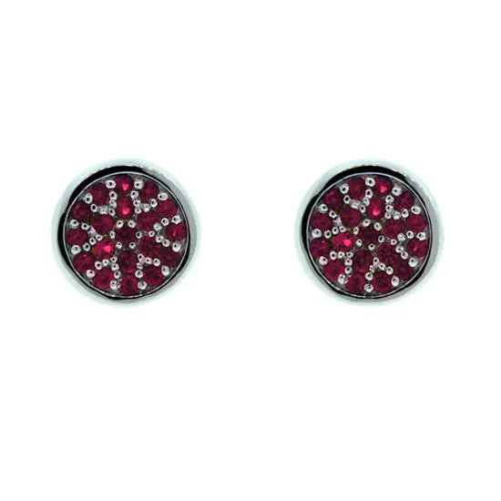 18k White Gold Ruby Earrings Redondo