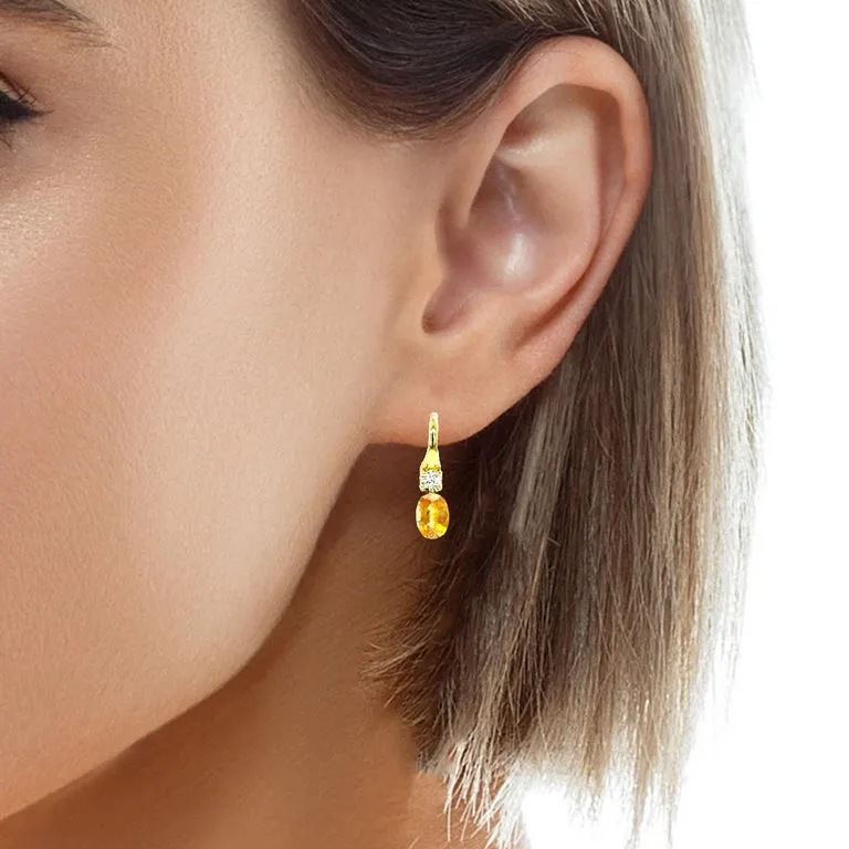 1.92 Carat Total Oval Yellow Sapphire Pair for Earrings, Loose Gemstones