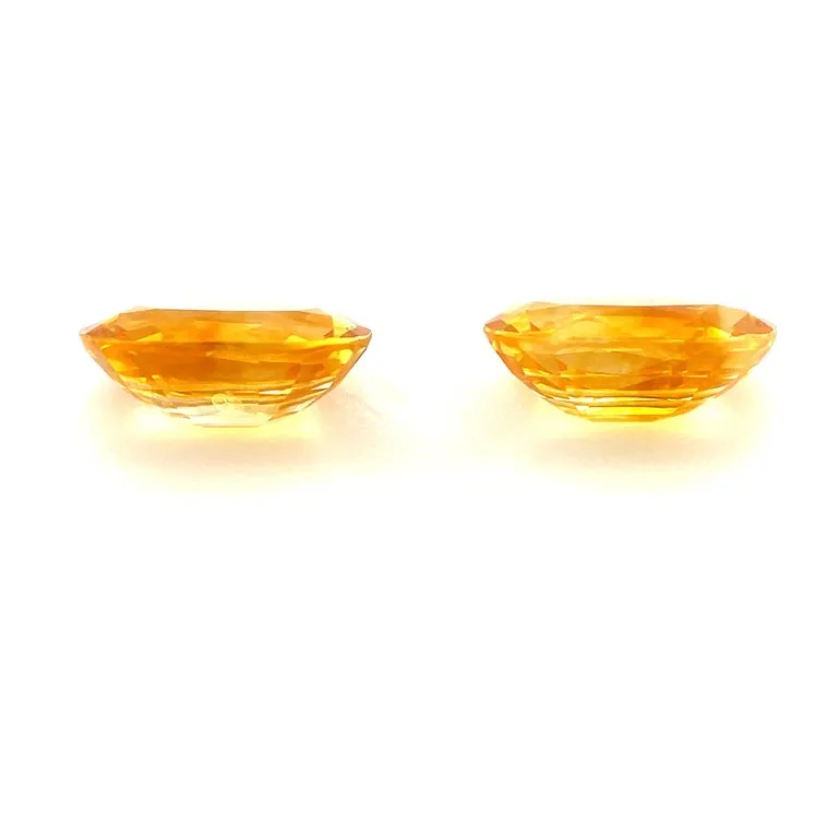 1.92 Carat Total Oval Yellow Sapphire Pair for Earrings, Loose Gemstones