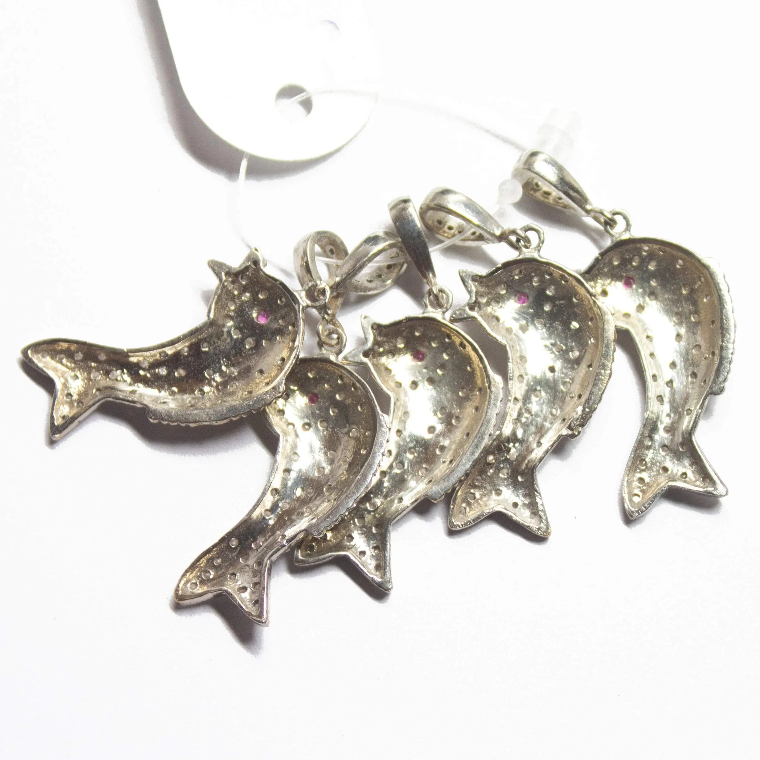 1pc Pave Diamond Fish Charm 925 Sterling Silver Gold Vermeil Charm Pendant 35mmx15mm