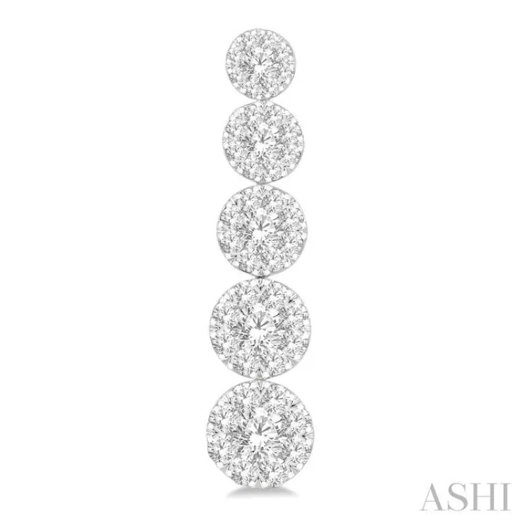 2 ctw Lovebright Round Cut Diamond Earrings in 14K White Gold