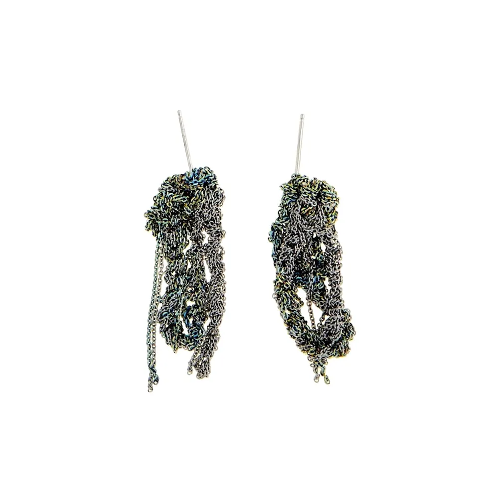 2-Tone Drip Earrings in Ash   Army