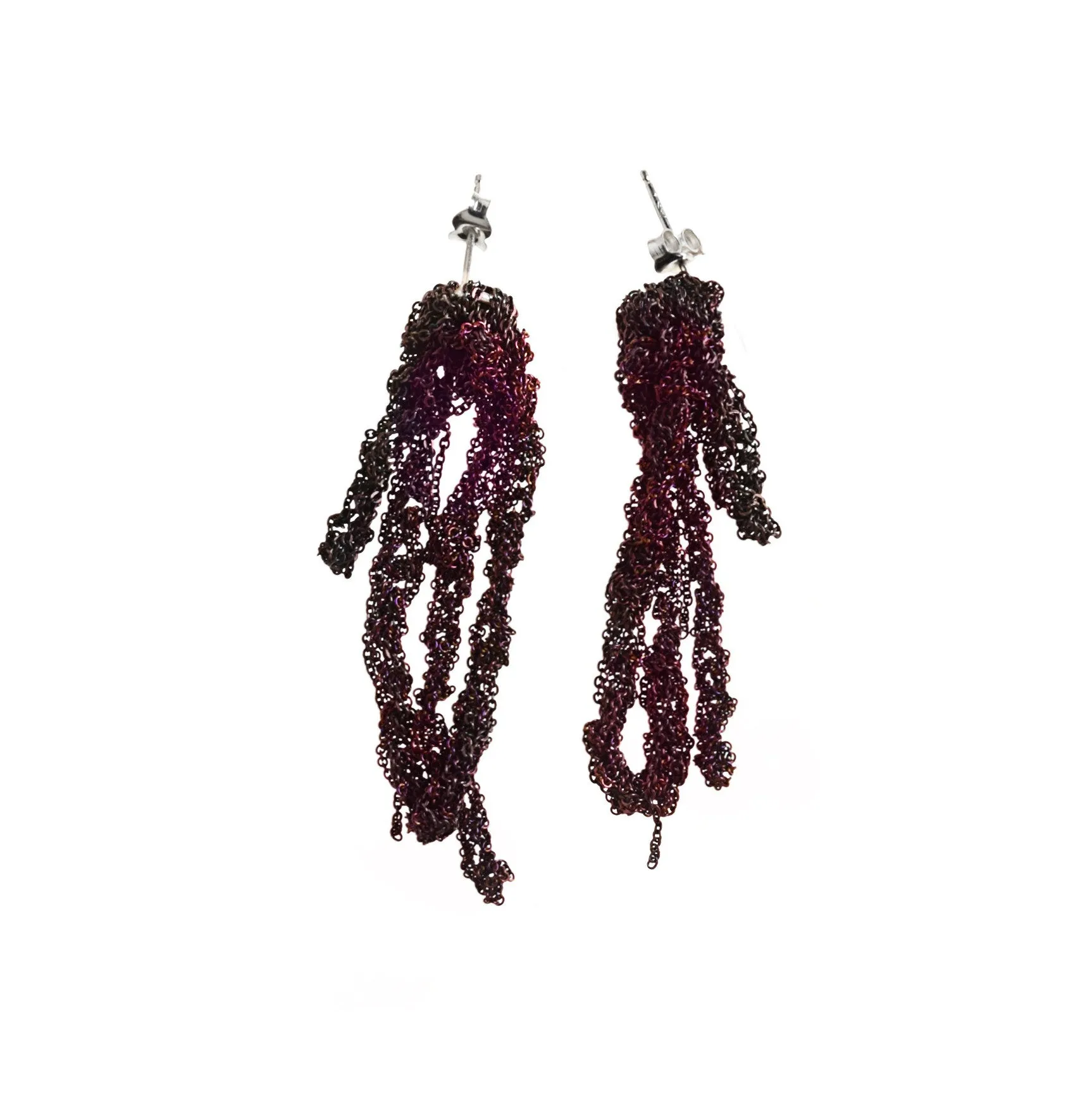 2-Tone Drip Earrings in Iris   Chocolate
