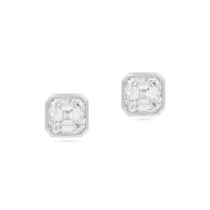 2.05 Ctw. Asscher Cut Diamond Stud Earrings From Bespoke By Platt
