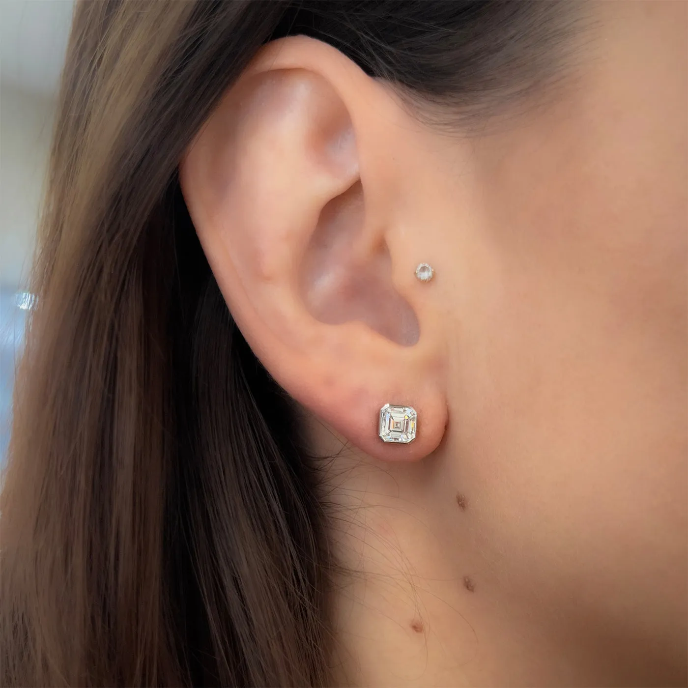 2.05 Ctw. Asscher Cut Diamond Stud Earrings From Bespoke By Platt