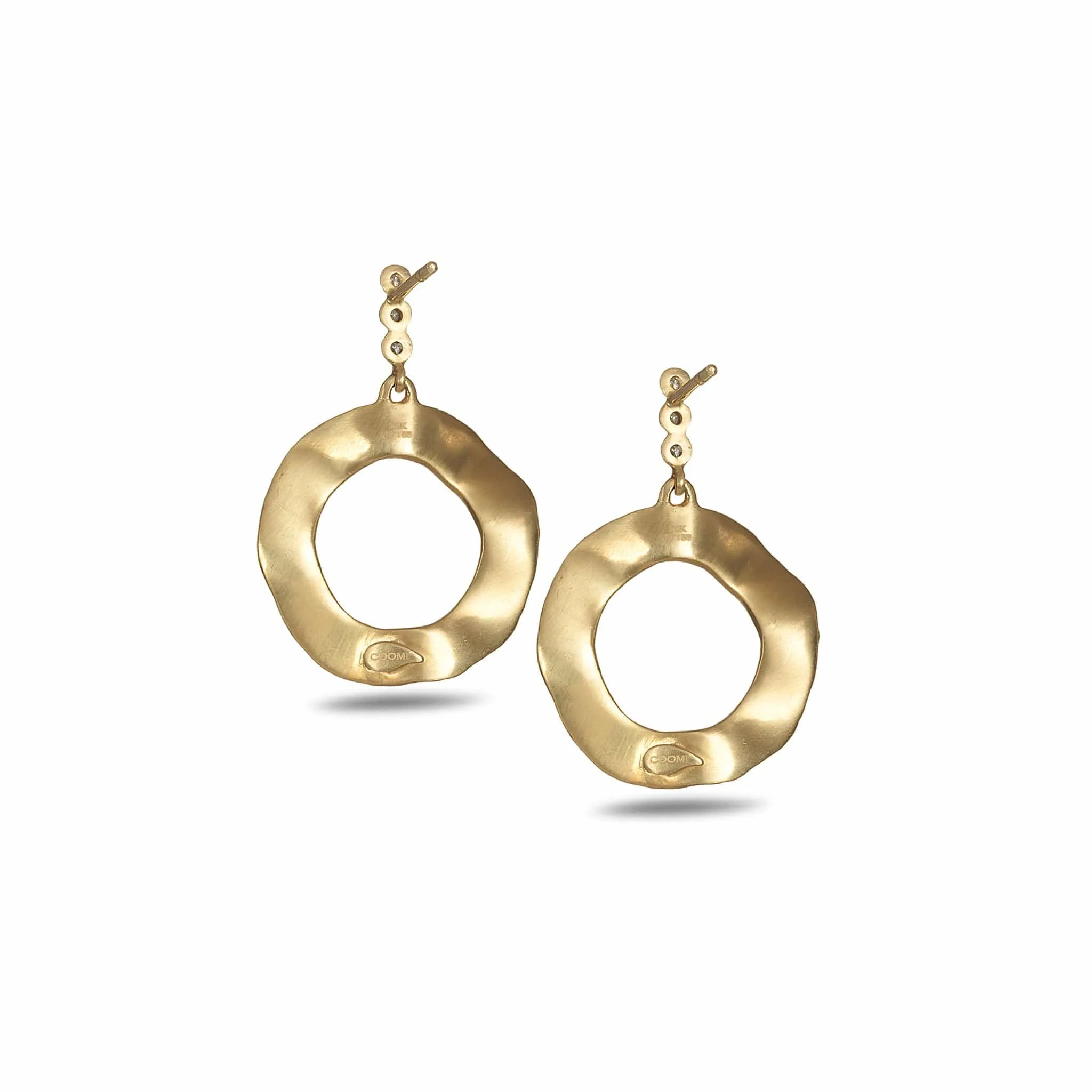 20K Open Serenity Large Flower Diamond Drop Earrings