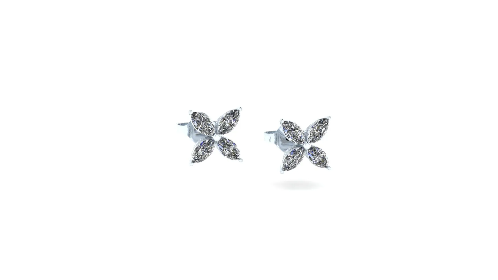 2.35 carat Marquise Diamond Flower Earrings in Platinum