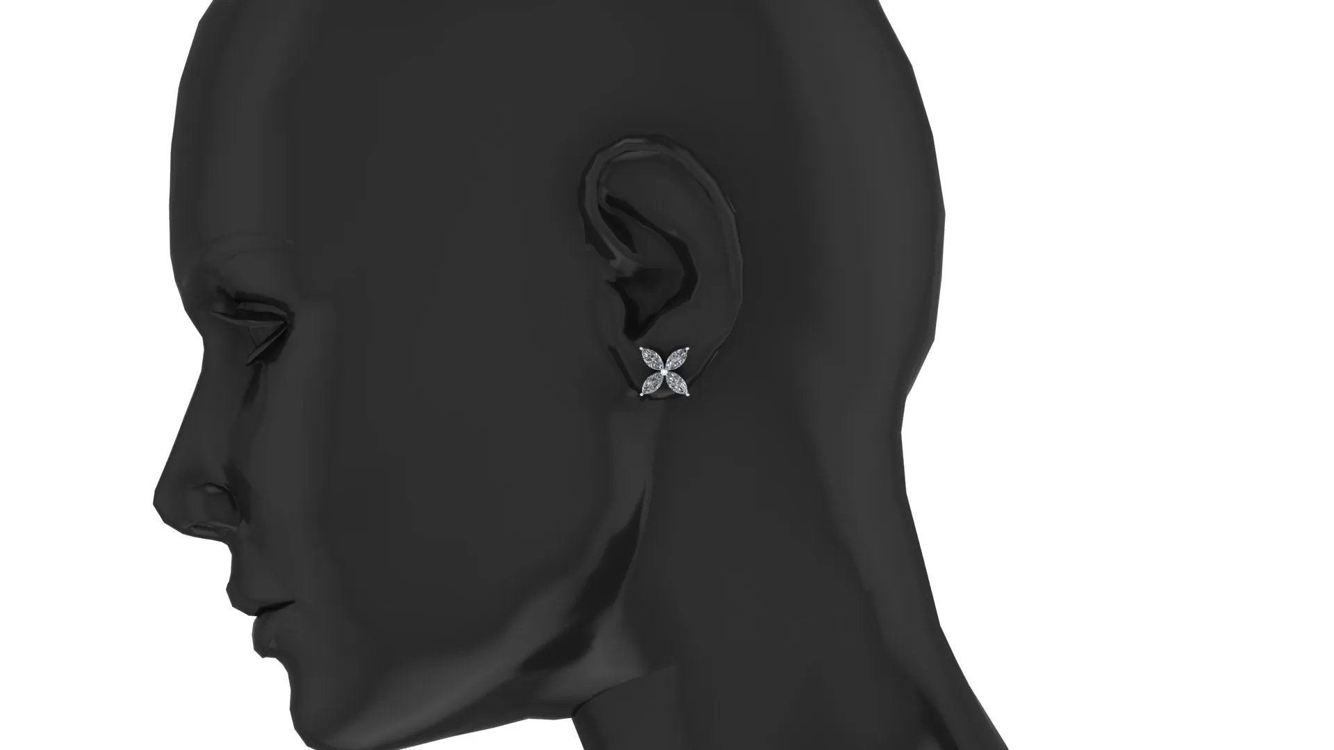 2.35 carat Marquise Diamond Flower Earrings in Platinum