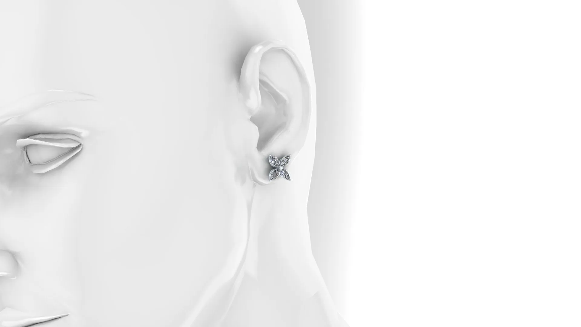 2.35 carat Marquise Diamond Flower Earrings in Platinum