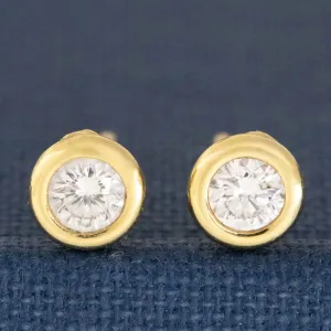 .23ctw Petite Round Brilliant Cut Diamond Stud Earrings by Roberto Coin