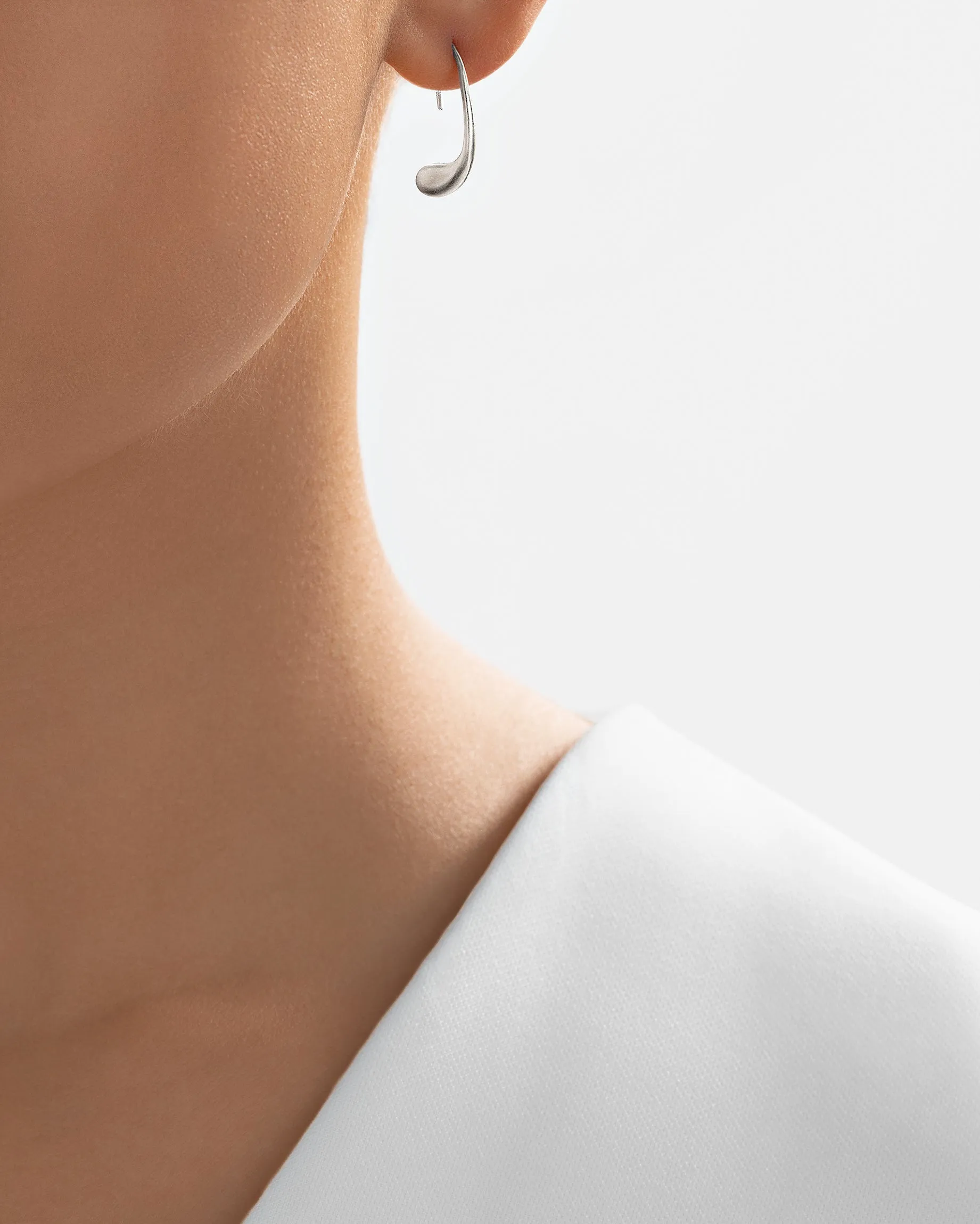 24Kt Platinum Water Droplet Earrings