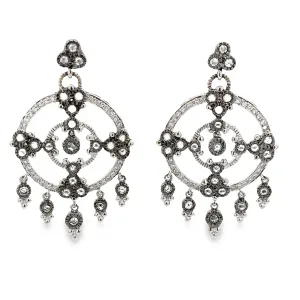 2.99ct 18k White Gold Diamond and Black Rhodium Earrings