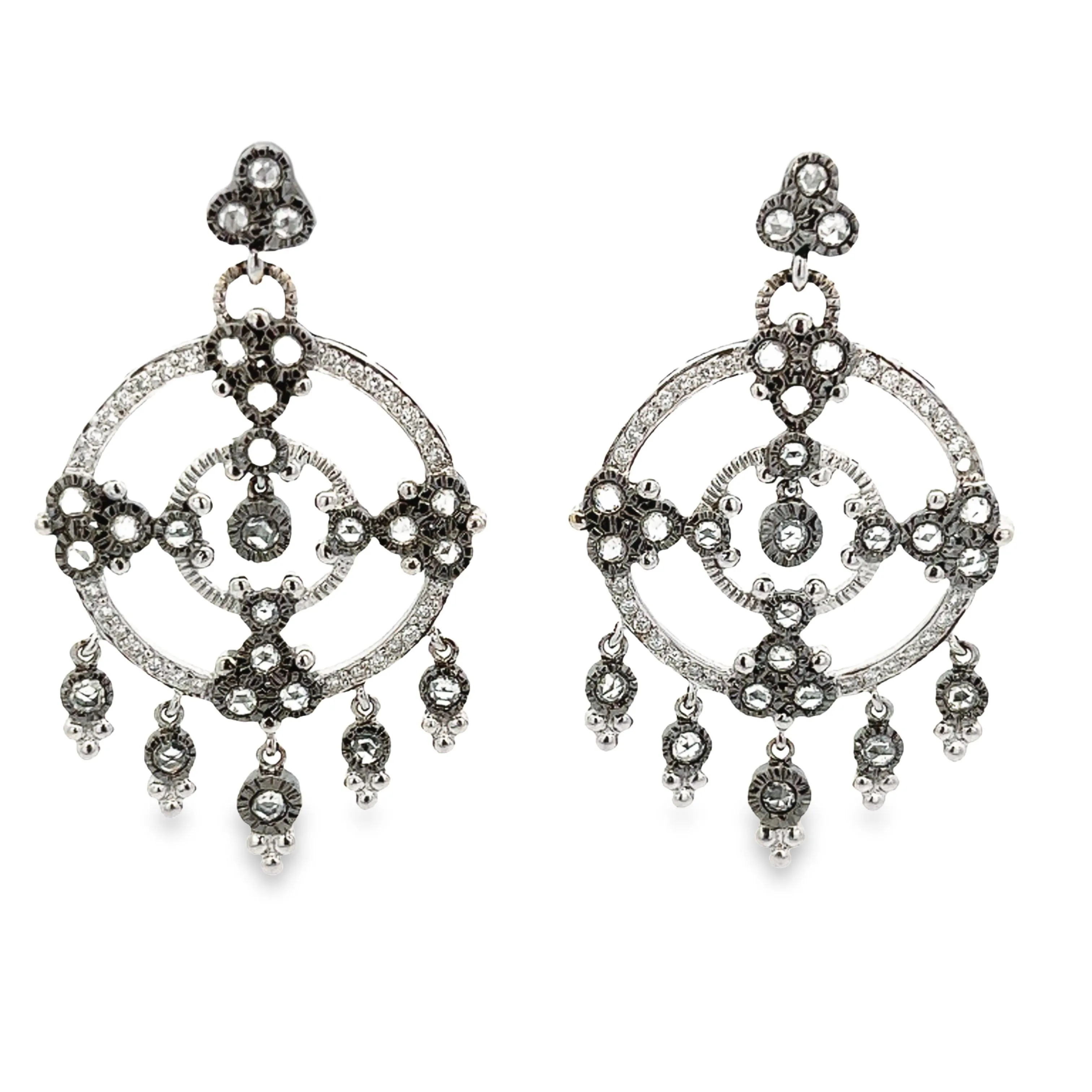 2.99ct 18k White Gold Diamond and Black Rhodium Earrings