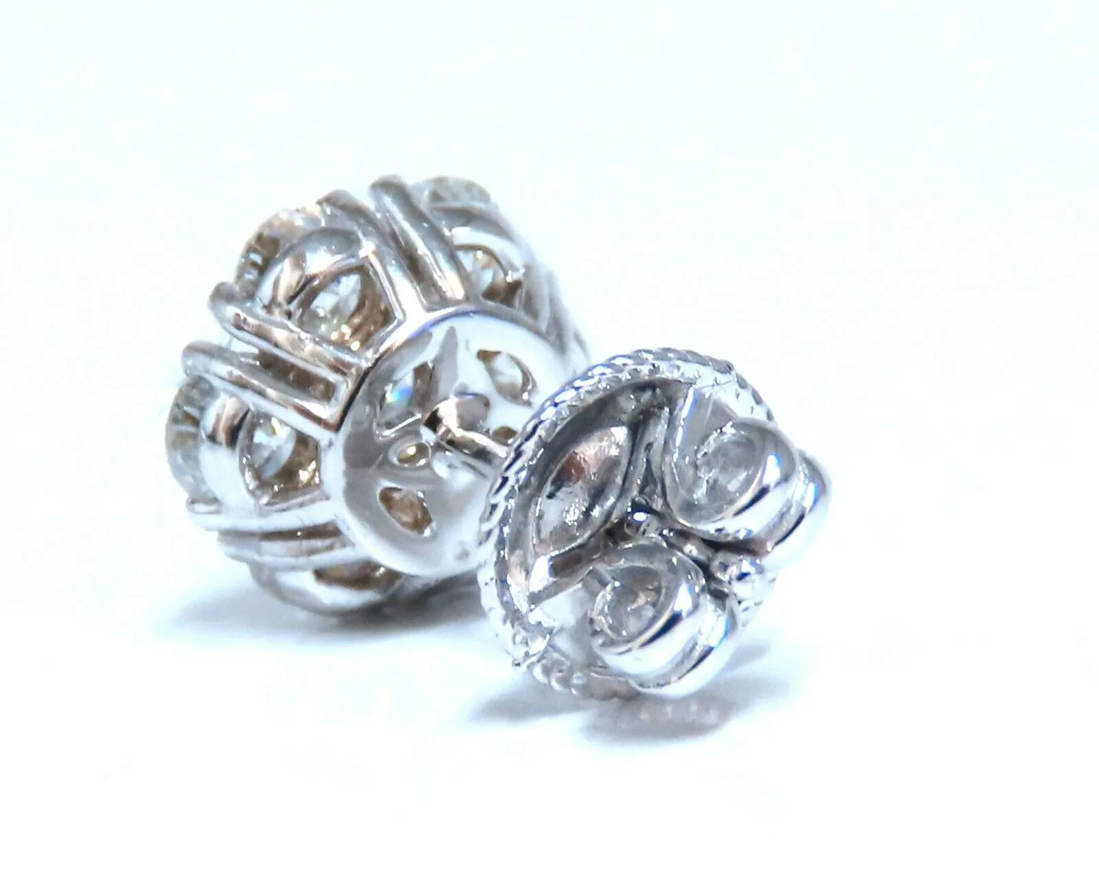 2ct Natural Diamonds Cluster Earrings 14kt