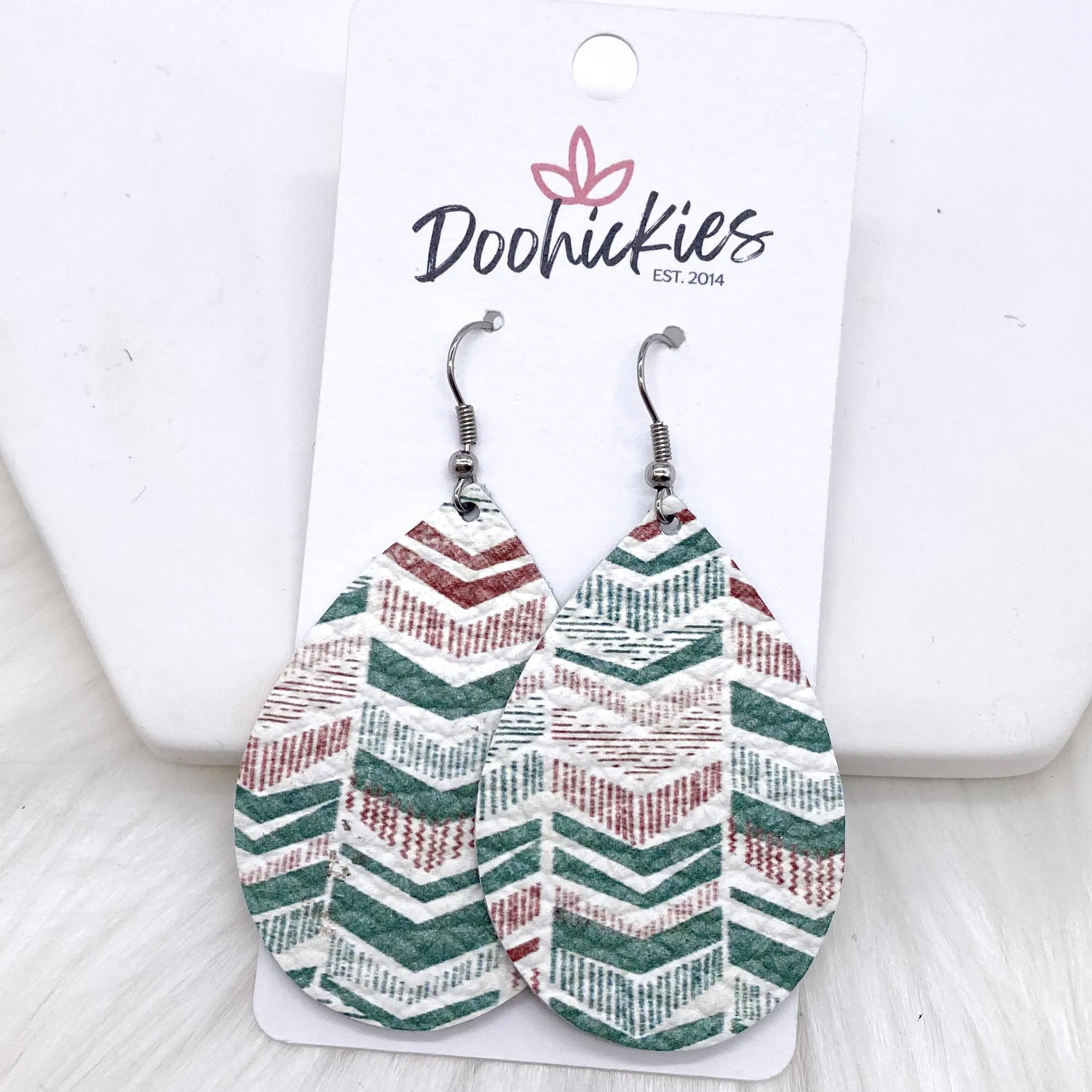 2" Christmas Chevron Mini Collection -Earrings