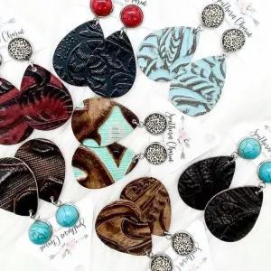 2" Cowgirl Dangles- Red Turquoise & Black