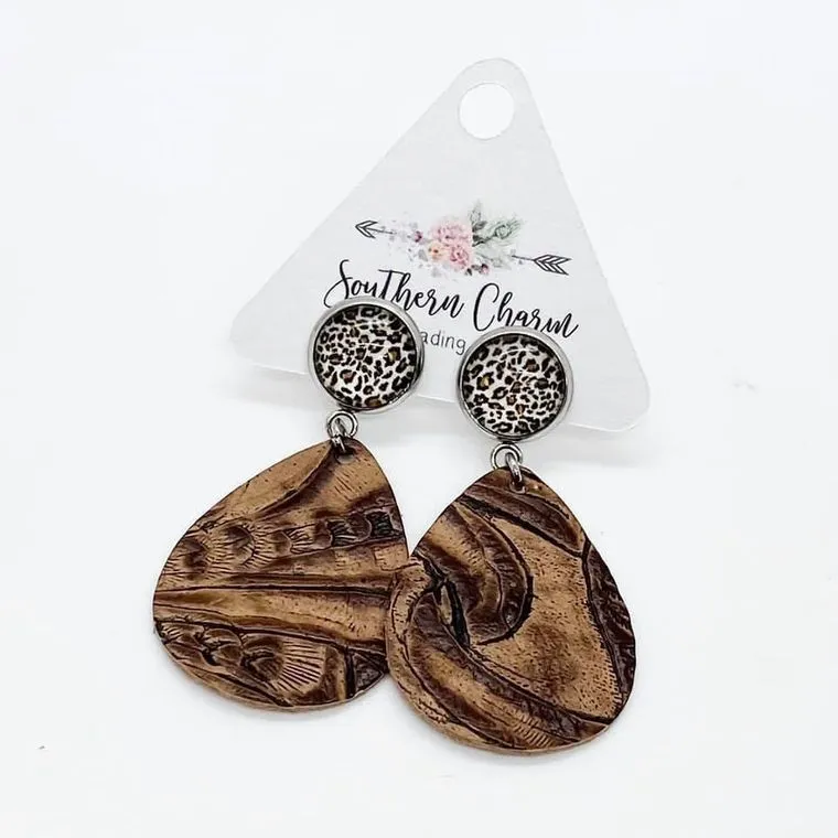 2" Cowgirl Dangles- Red Turquoise & Black