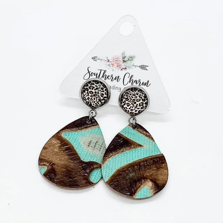 2" Cowgirl Dangles- Red Turquoise & Black