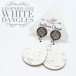 2" Tan Leopard & White Dangle Corkies
