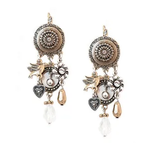 2TONE GOLD/SIL EARRINGS  #SE28476_GOLD-SIL