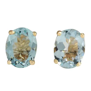 3.00 Carat Natural Aquamarine 14K Yellow Gold Earrings