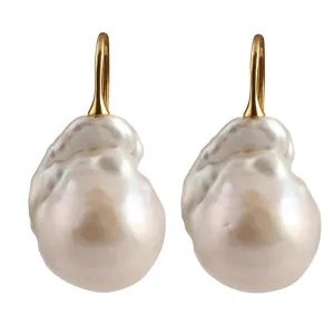306-01-G | WILD PEARL DROP EARRINGS (WHITE ON GOLD)