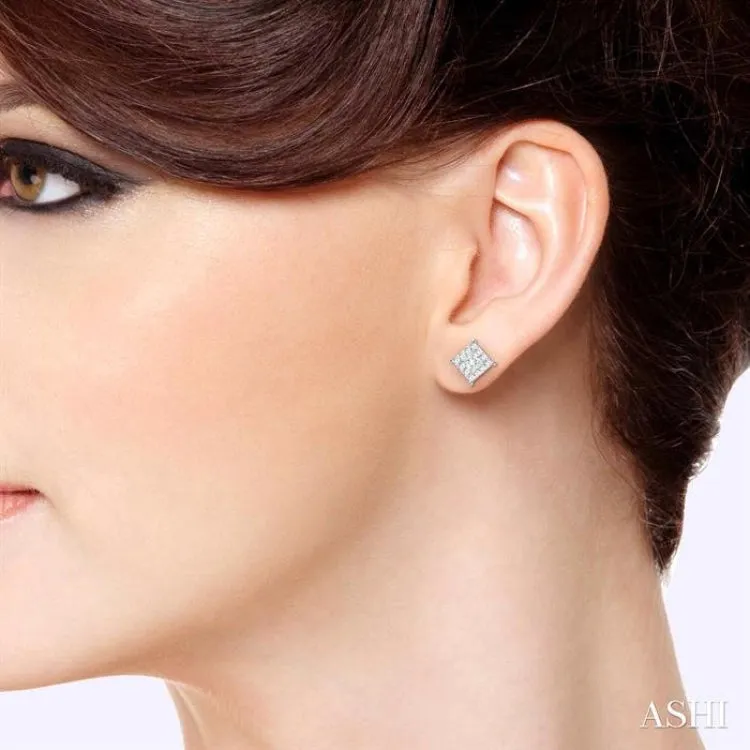 3/4 Ctw Lovebright Diamond Earrings in 14K White Gold