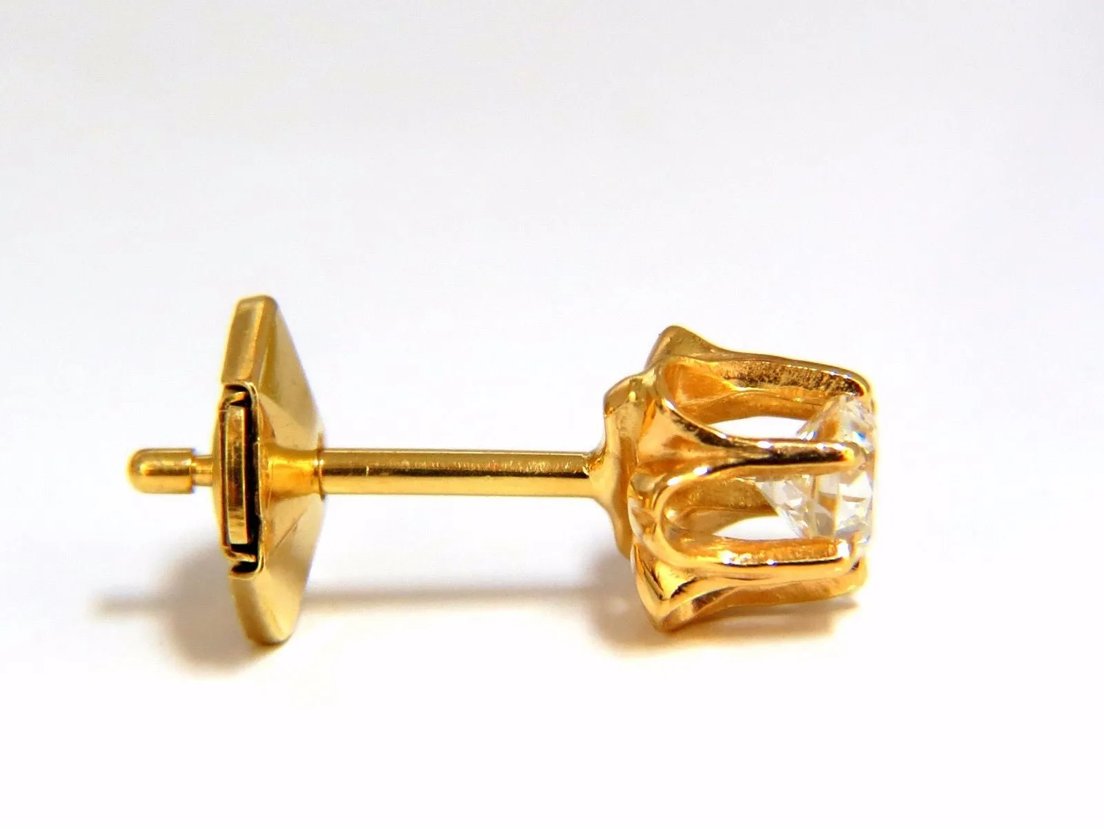 .50ct natural round single cut diamond stud earrings 14kt victorian