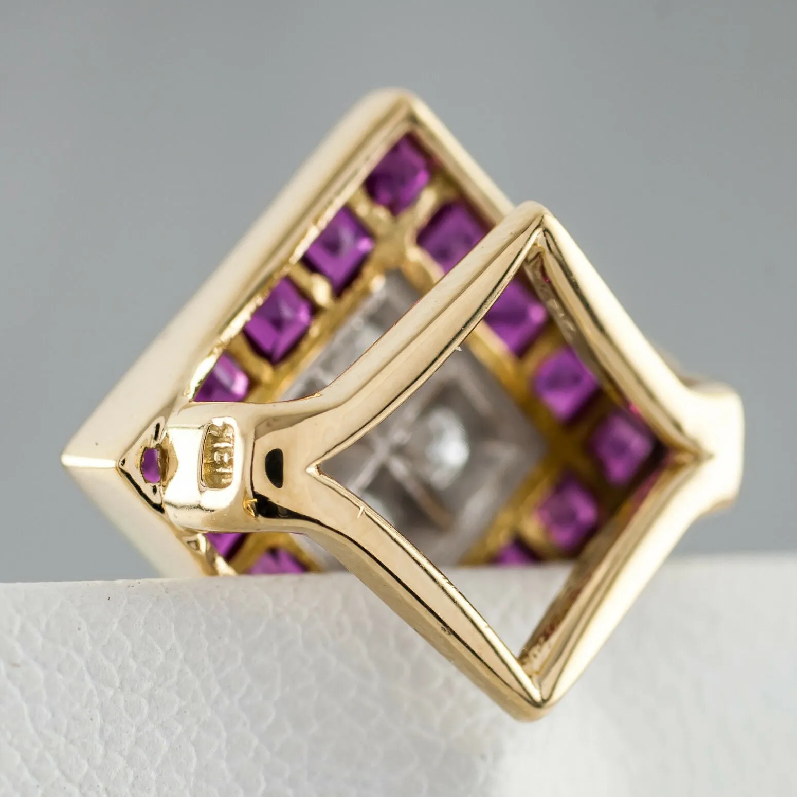 5.75 carat Ruby & 1.35 carat Diamond 18k Yellow Gold Earring and Pendant Set