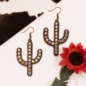73529 - Crystal Cactus Earrings - Copper & AB