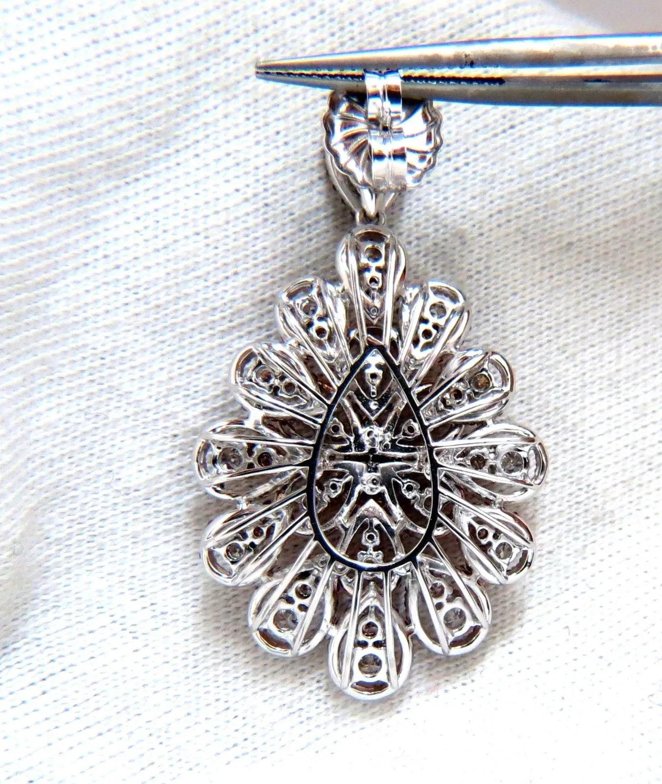 7.76ct Natural Ruby Diamond Dangle Chandelier cluster pendant earrings 14kt