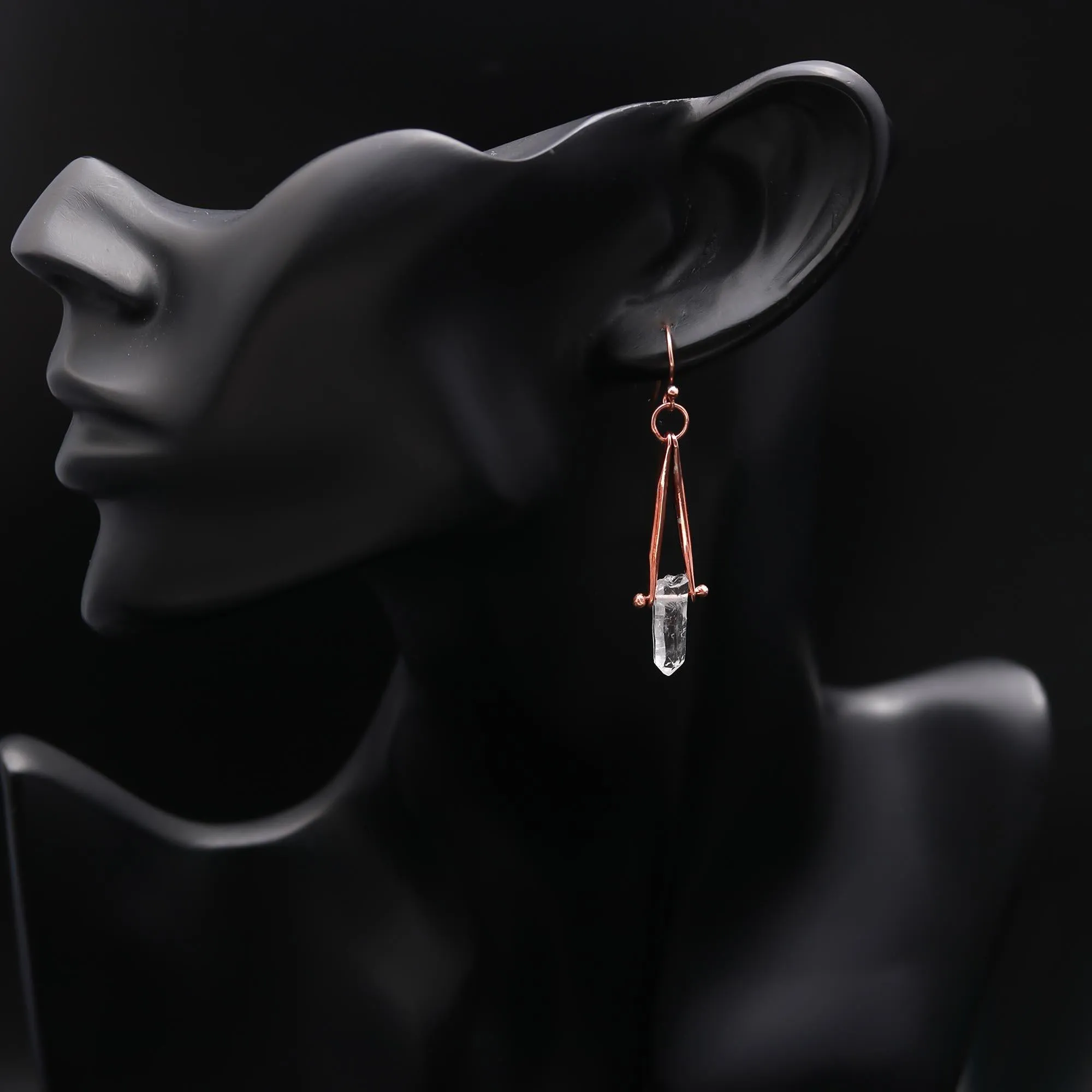 925 Sterling Silver Crystal Quartz Dangle Earrings