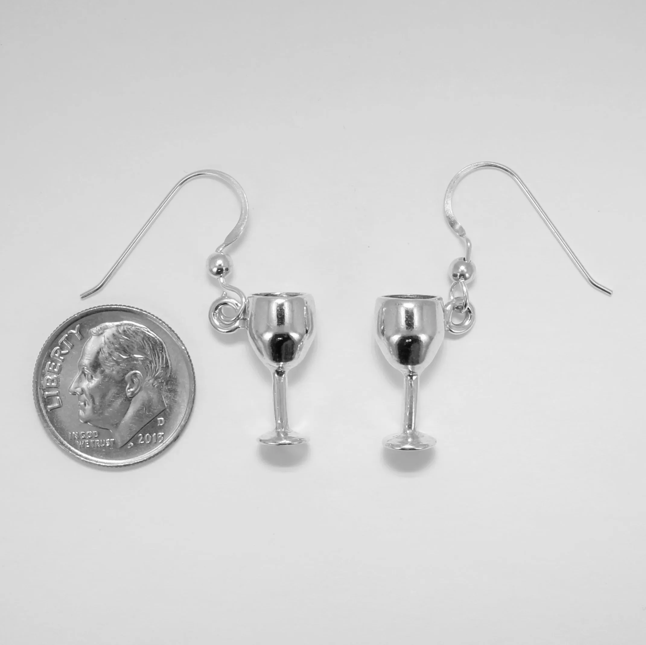 925 Sterling Silver Wine Glass Earrings