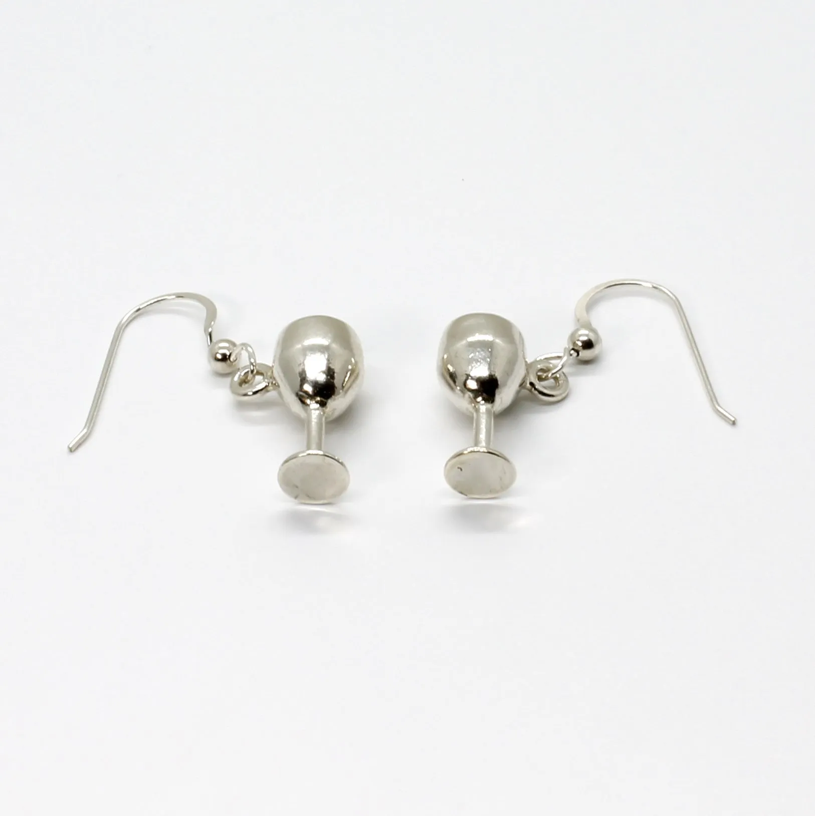 925 Sterling Silver Wine Glass Earrings