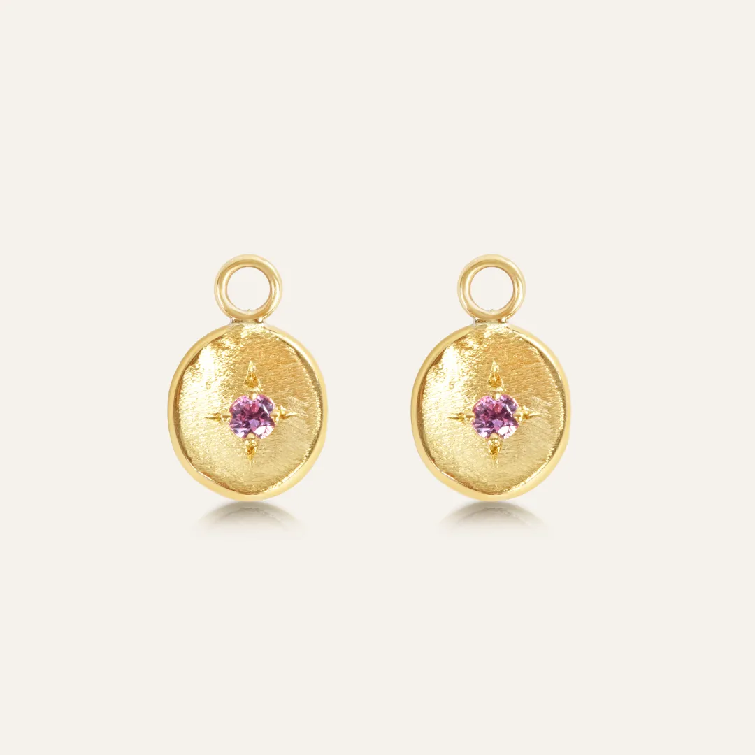 9ct Gold Pink Sapphire Gem Drops  (set of 2)