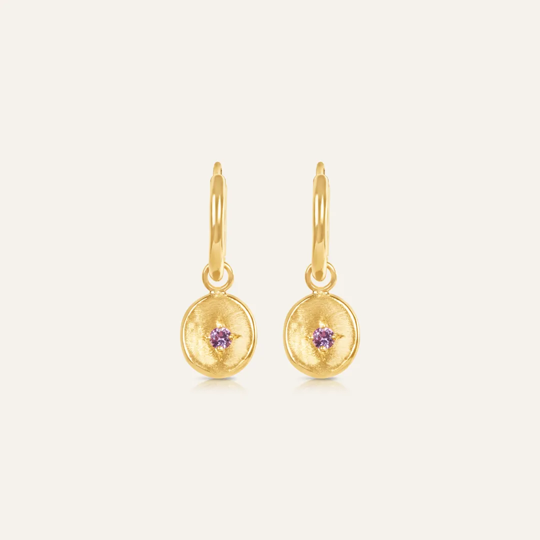 9ct Gold Pink Sapphire Gem Drops  (set of 2)