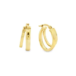 9ct Yellow Gold Double Row Oval Hoop Earrings GEAR350