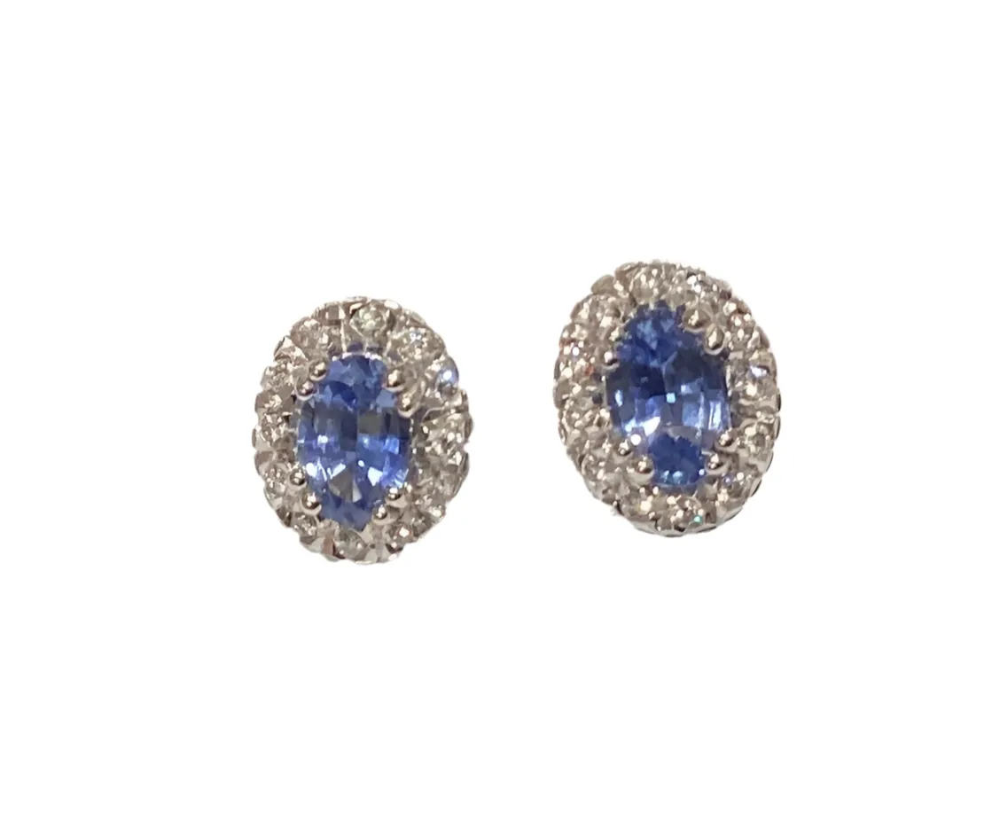 9K - Ceylon Sapphire Earrings | Stud