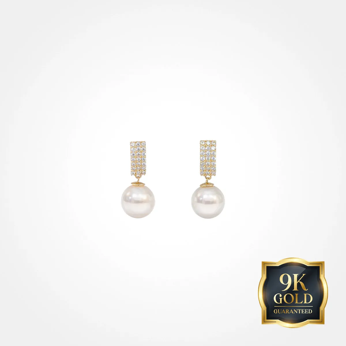 9K Gold 7mm Round Pearl Earring